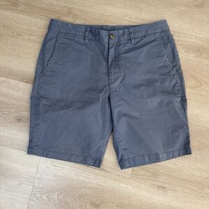 Bonobos Shorts Mens 31 Navy Blue Gray Slim 9" Chino Flat Front Casual